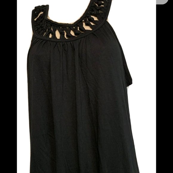 Swimsuits for all black maxi coverup 22/24 Polyester blend Hi-Low hem Pool - Picture 10 of 10